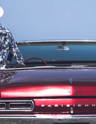 Vintage car photoshoot in Santorini – [scene/view]